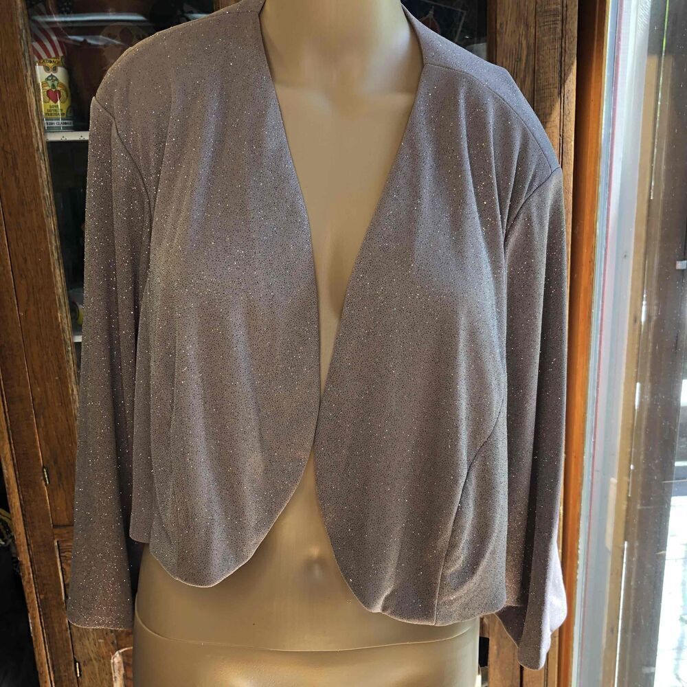 R&M Richards Rose Gold Shimmer Ruched Evening Gown Strapless& jacket Womens 20W - Picture 11 of 11